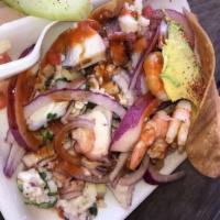 Mix · Fish & Shrimp Ceviche with Octopus.