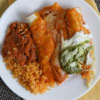 3 Enchilada Plate · Three Enchiladas