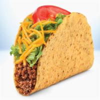 Original Taco · Seasoned lean ground beef, mild real cheddar cheese, fresh lettuce and tomato.