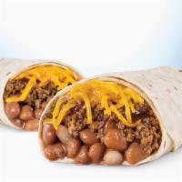 Combination Burrito · Homemade beans, seasoned lean ground beef, mild red sauce and mild real cheddar cheese wrapp...