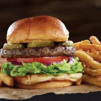 Classic Burger (1/2Lb) · Served with fries.