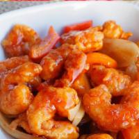 Sweet & Sour Shrimp · Sweetened sauce with vinegar base.