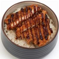 Chicken Katsu Bowl · All-natural white meat chicken breast, coated with Japanese. panko bread crumbs, and fried c...
