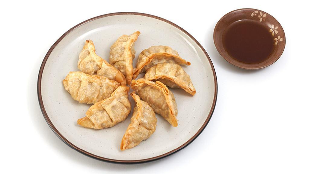 Gyoza · Potstickers : Deep-fried beef & vegetable dumplings served. with our savory soy-ginger sauce.