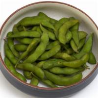 Edamame (Soybeans) · Steamed young soybeans, served salted in their pods.