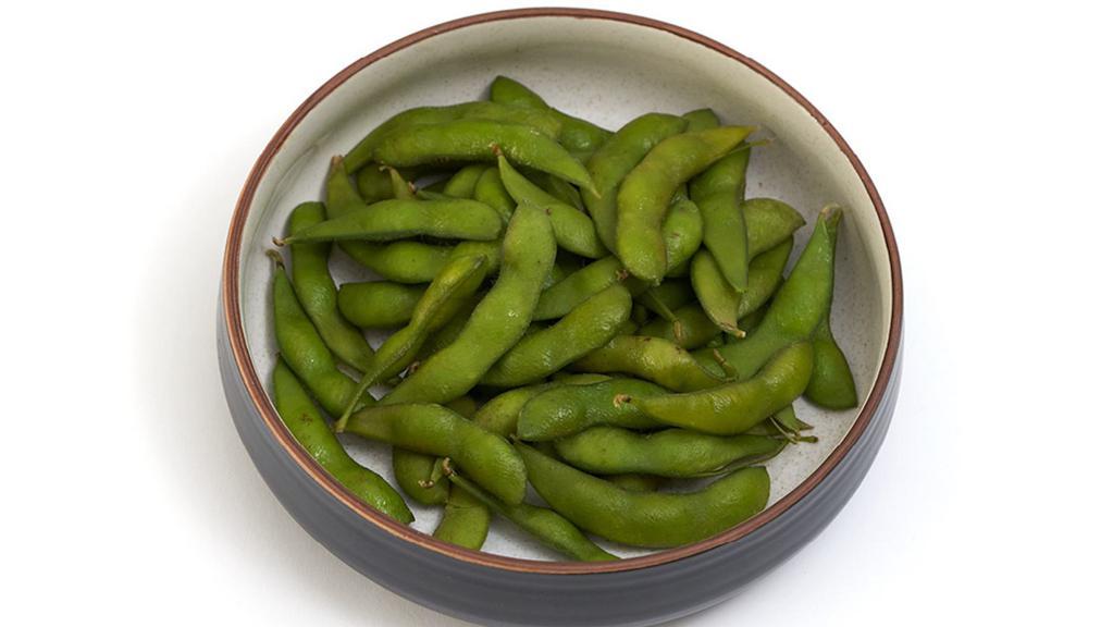Edamame (Soybeans) · Steamed young soybeans, served salted in their pods.