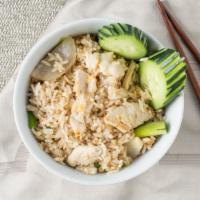 Dragonfly Fried Rice · Eggs, onion, green onion, and toasted garlic.