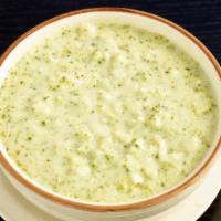 Cream Of Broccoli Soup · A thick creamy soup with milk and flour in it.