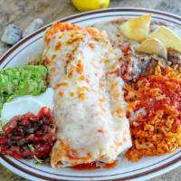Burrito · A flour tortilla filled with your choice of soy, vegetables or beans and deep fried to a gol...