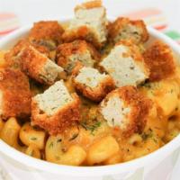 Crispy Tenders Mac Bowl · Big bowl of our creamy 3-cheeze blend, mixed in-house, with herbs & spices featuring nostalg...
