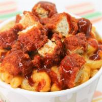 Spicy Tenders Mac Bowl · Big bowl of our creamy 3-cheeze blend, mixed in-house, with herbs & spices featuring nostalg...