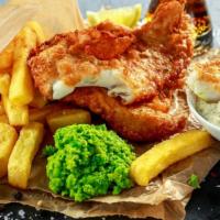 London'S Beer Battered Fish N' Chips · Fresh caught cod beer battered and crisped to perfection, served with French fries, cole sla...