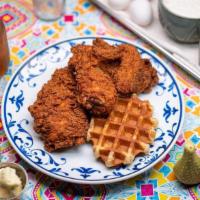 1/2 Free Range Chicken (4 Pcs) With Waffle + Syrup · 1/2 Free Range Chicken (4 pieces), coated in our secret southern batter and fried, served wi...
