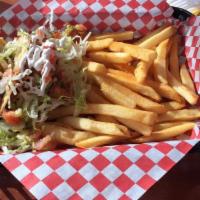 Taco Boy Combo · 2 tacos, French fries, soda.