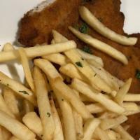 Suprema Nuggets · Breaded & lightly fried chicken breast, diced & served with choice of French fries or mashed...