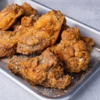 8 Piece Wings (Available After 11 Am) · Bone-In wings, breaded and Fried. Tossed in your choice of dry rub or sauce