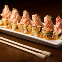 Harbor · Deep-fried tuna maki topped w/ spicy crab meat and house spicy sauce.