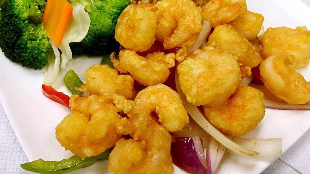 Salt And Pepper  Shrimps(5Pc) · Golden and crispy bettered jumbo prawns season with special salt and pepper .delicious!
