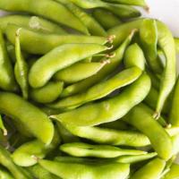 Edamame · Steamed whole soybeans in the pod.