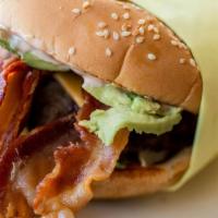Avocado Bacon Cheeseburger  · Our most popular Burger, with Bacon, Cheese, lettuce, tomatoes, onions, pickles, 1000 island...