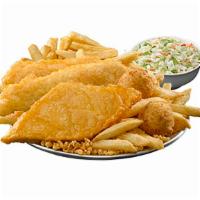 Fish & Chicken · One piece classic battered Alaska pollock and two pieces classic battered, all-white meat ch...