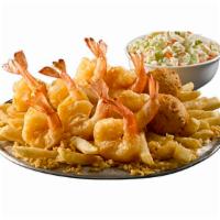 8 Shrimp Meal · Eight pieces classic battered shrimp, two sides, and two hushpuppies.