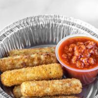 Mozzarella Sticks · Mozzarella Sticks Served with a Side of Marinara.