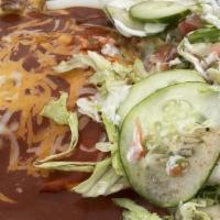 1 Chile Relleno Lunch Special · Roasted, peeled green pepper stuffed with Jack cheese, dipped in egg batter deep fried. Topp...