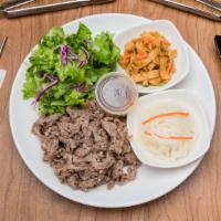 Brisket Plate · RH BBQ's Beef Brisket served with Rice or Rice Paper, Two sides, and Salad with RH BBQ Salad...