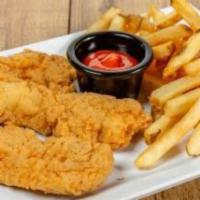 Kids Chicken Tenders · includes choice of dipping sauce and side