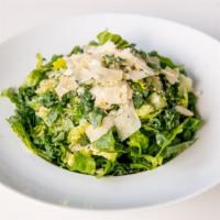 Kale · parmesan cheese, romaine lettuce, quinoa, raisins, almonds, lemon dressing. 

add grilled sa...