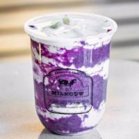 Dirty Ube Milk · Ube is the purple sweet yam. It has tasty ube paste mixed with milk. The regular milk is rec...