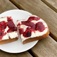 Jammin' Toast · thick artisan bread, cream cheese, house-made mixed berry jam