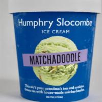 Matchadoodle Ice Cream · Green tea ice cream with house-made snickerdoodle cookies.