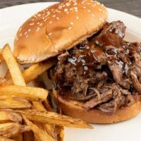 Bbq Beef Sandwich · Rich, flavorful cuts of beef, cooked slow with a special blend of herbs and spices until the...