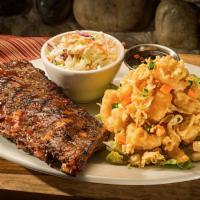 Ribs & Railroad Camp Shrimp® · A single rack of our tender baby back ribs paired with. our signature Railroad Camp Shrimp® ...