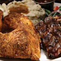 Joe’S-Style Chicken & Ribs · A half chicken, seasoned with Joe’s proprietary spices,. slow-roasted and finished on our al...