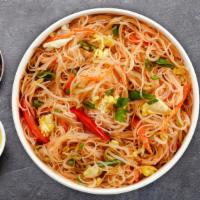 The Phantom Pad Woon Sen · Glass noodles. Stir fried glass noodles, egg, scallion, tomato, bean sprout and carrot.