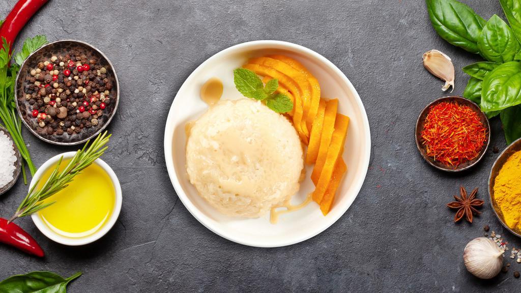 Stick It With Mango · Delicious Thai sticky rice paired with seasonal mango and condensed milk.