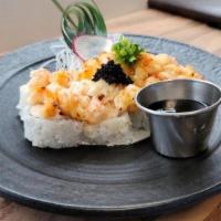 Sr17-Baked Lobster Roll · In: BAKED CALIFORNIA ROLL. Out: BAKED LOBSTER MIXED WITH LANGOSTINO SERVED WITH HOUSE SPECIA...