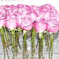 The Pink Rose Box  · 36 pink  fresh roses beautifully arranged in our acrylic box. 
Each arrangement includes a  ...