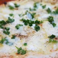 Four Cheese & Truffle · Fior di latte, ricotta, fontina, pecorino, parsley.