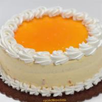 Mangolicious Cake · Vanilla chiffon cake filled and topped with whipped cream and sweet pureed mangoes. Serves 8...