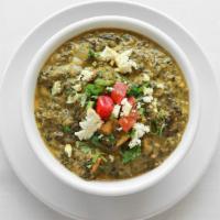 Saag Paneer · Cube shaped homemade cheese cooked with mustard leaves and spices.