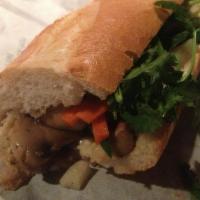 Mushroom Sandwich · Bánh mì nấm. Mushroom & butter, pickled veggies, cucumber, cilantro, and jalapeño