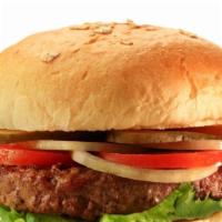 Classic Hamburger · Lettuce, Thousand Island, Beef Patty, Mayo, Pickles, Onions and Tomatoes.