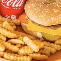 Cheese Burger Special · Cheese burger, large fries and a 32 oz soda