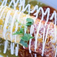 Fernando'S Super Ahogado (Wet) Burrito · Burritos lettuce, pico de gallo, guacamole, refried beans, rice, melted cheese, sour cream (...