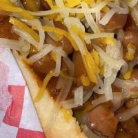 Chili Cheese Hot Link · Chopped Hot Link Smothered With Our Delicious Baked Beans and Cheese on a Fresh Hoagie Bun.