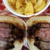 Bbq Tri-Tip Sandwich Meal · Sliced Smoked Tri-Tip and BBQ Sauce on a Fresh Hoagie Bun.